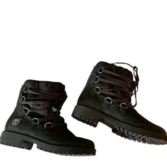 Vintage Timberland side lace up boots short bootie black 9.5 - Picture 1 of 15
